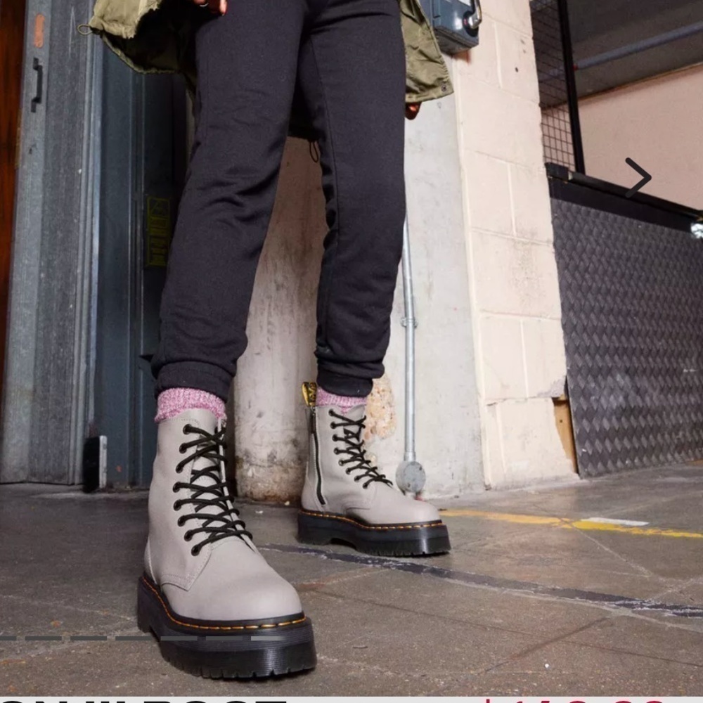 Dr. Martens Grey Jadon 8-Eye Leather Platform Boot New Size 9 Women/8 Men